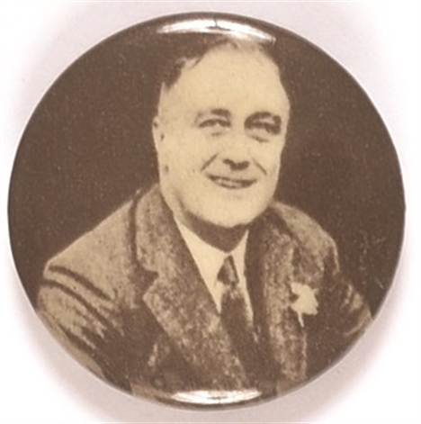 Franklin Roosevelt Sepia Celluloid