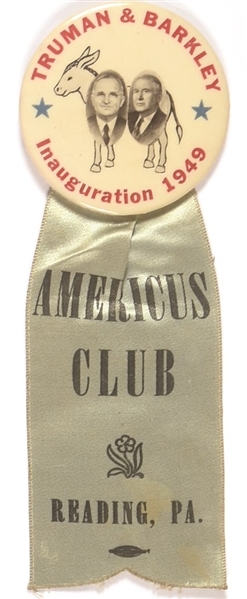 Truman and Barkley Americus Club Badge