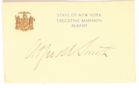 Smith Signed NY Governors Mansion Card