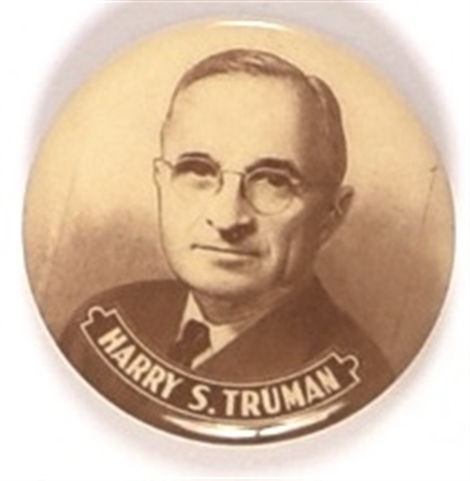 Harry Truman Brown and White Celluloid