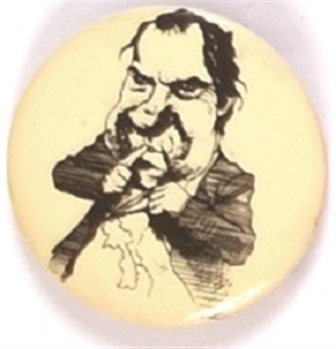 Nixon Vietnam Cartoon Pin