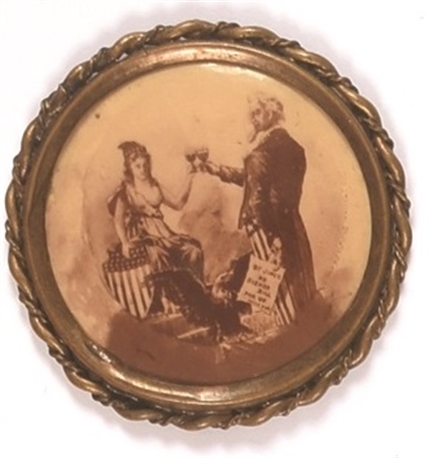 Uncle Sam, Lady Liberty Anti Prohibition Celluloid