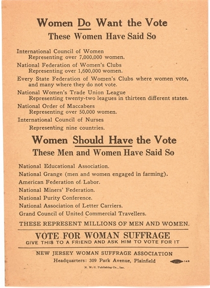 New Jersey Suffrage Handbill