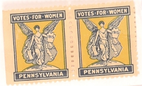 Pair of Votes for Women Stamps