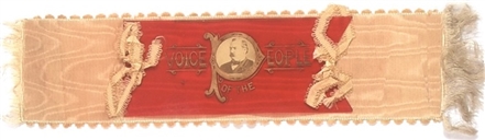 Cleveland Voice of the People Celluloid and Cloth Ribbon