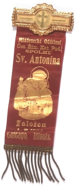 St. Antonina Chicago 1904 Czech Ribbon