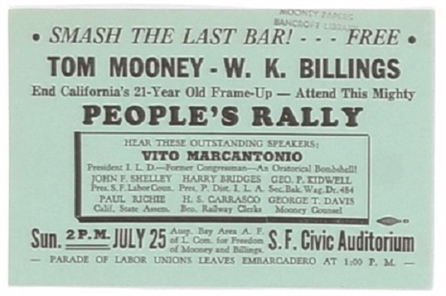 Mooney and Billing Peoples Rally Card