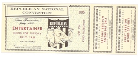 Goldwater Entertainer 1964 Convention Ticket
