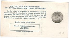 WW II MacArthur Memorial Card and Coin
