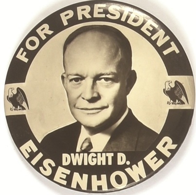 Eisenhower Black and White Eagles Pin