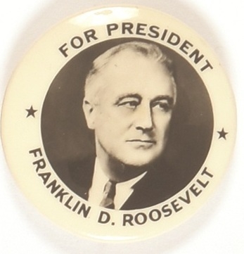 Roosevelt Two Stars Celluloid, Sharp Photo