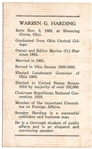 Harding for President Election Card