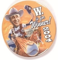 Bush W is for Winner Baseball Pin