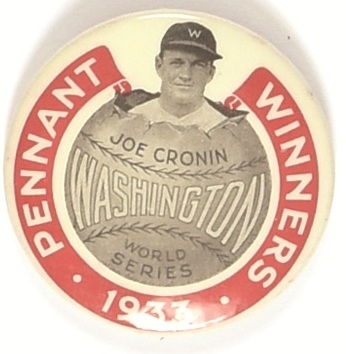 Joe Cronin Pennant Winners 1933 Baseball Pin