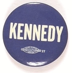 Robert Kennedy Blue and White Celluloid