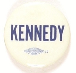 Robert Kennedy White and Blue Celluloid