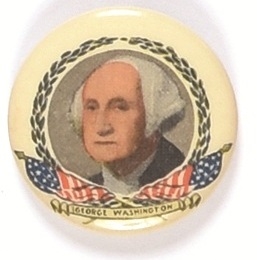 Washington Flag and Laurel Celluloid