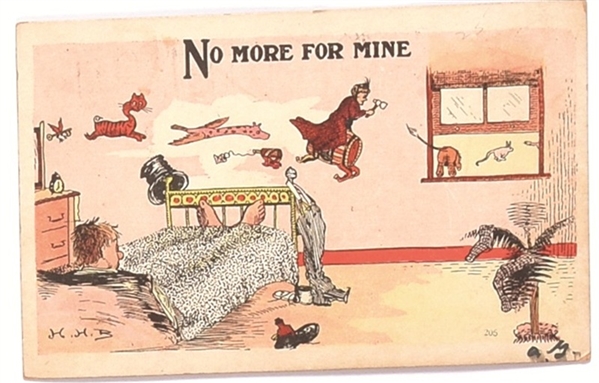 No More for Mine Carrie Nation 1905 Prohibition Postcard