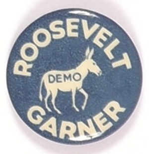 Roosevelt and Garner Democratic Donkey