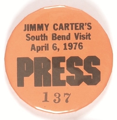 Jimmy Carter Notre Dame Press Badge