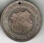 Garfield, Arthur Silvered Brass Union Shield Pin