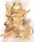 LBJ Donkey With Stetson Hat Pin