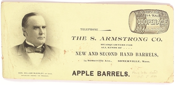 William McKinley Apple Barrels Blotter