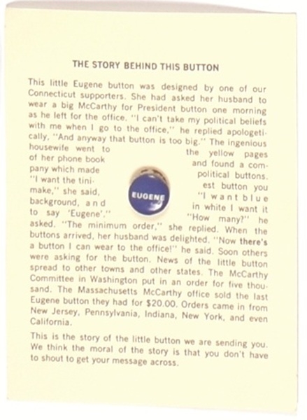 McCarthy Eugene Pin and Card