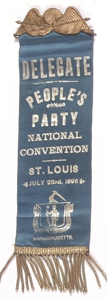 Peoples Party 1896 Convention Ribbon