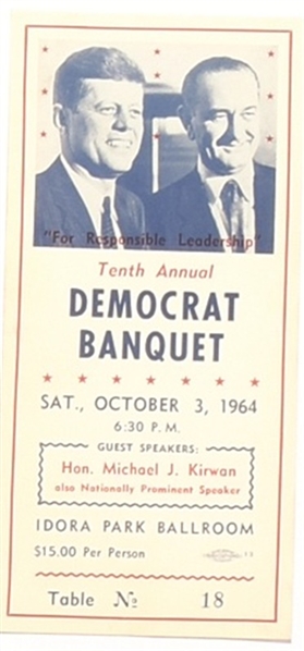 LBJ Democrat Banquet Ticket