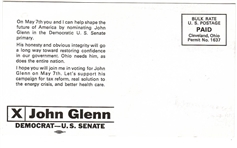 Glenn US Senate Postcard