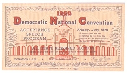 JFK Acceptance Speech Ticket