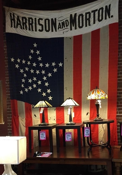 Giant Harrison-Morton Maine Coattail Banner
