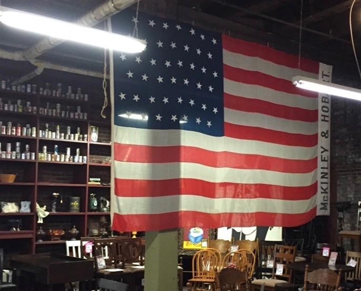 Huge McKinley-Hobart Flag Banner