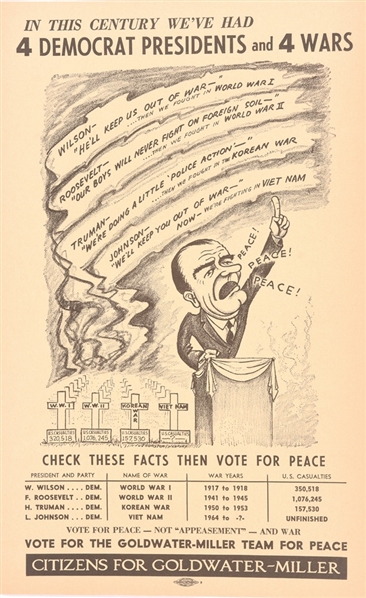 Goldwater Anti LBJ Vietnam War Poster