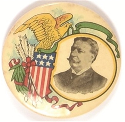 Taft Rare Eagle and Shield Colorful Celluloid