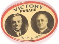 Roosevelt, Curley Victory Parade 1932 Celluloid