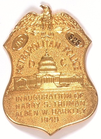 Truman 1949 Inauguration Police Badge