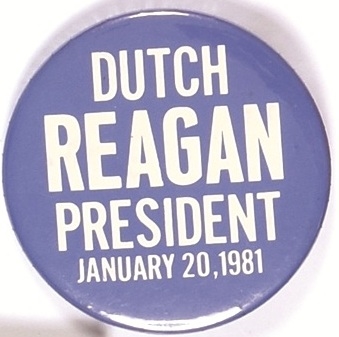 Dutch Reagan President 1981 Inaugural Pin