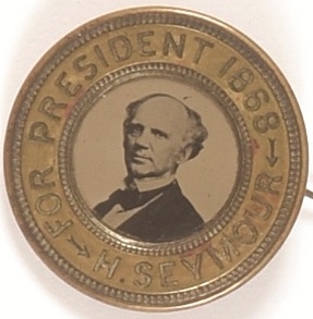 Horatio Seymour Ferrotype Pin