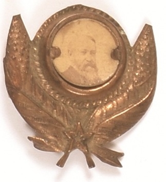 Benjamin Harrison Brass Shell Pin