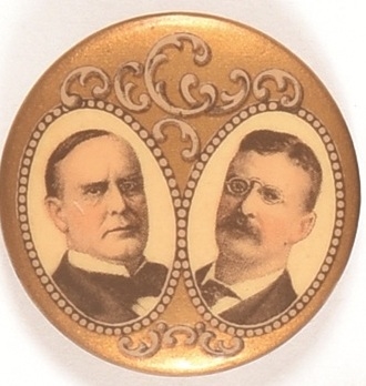 McKinley, Roosevelt Gold Filigree Jugate