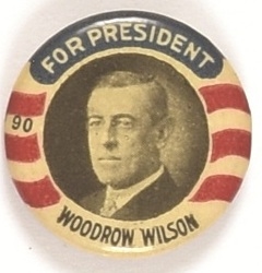 Wilson for President Red Stripes Pin