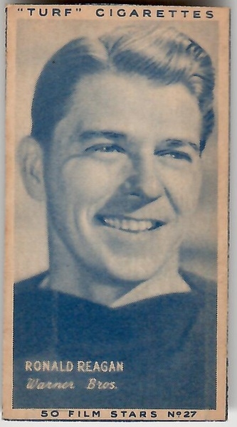 Reagan Turf Cigarettes Movie Star Card