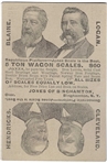 1884 Election Wagon Scales Trade Card 