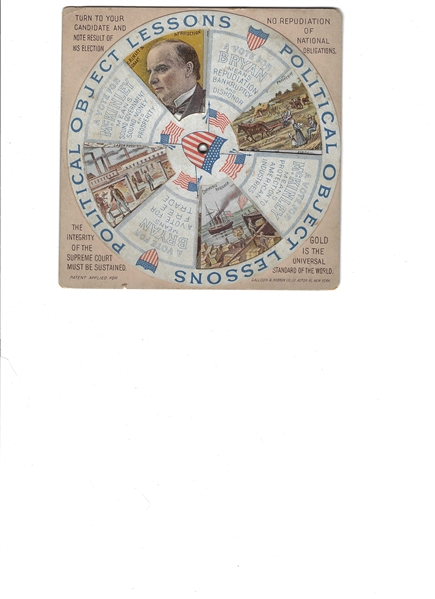 McKinley Anti Bryan Political Wheel New York Coattail 