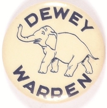 Dewey and Warren GOP Elephant