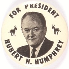 Humphrey for President Donkeys Pin