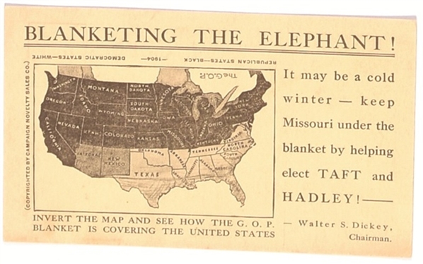 Taft/Hadley Blanketing the Elephant Postcard