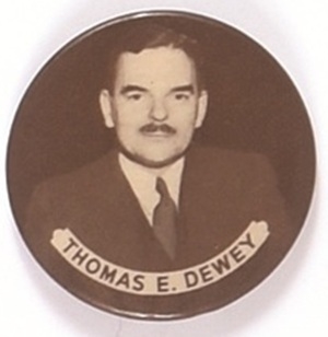 Tom Dewey Brown and White Celluloid